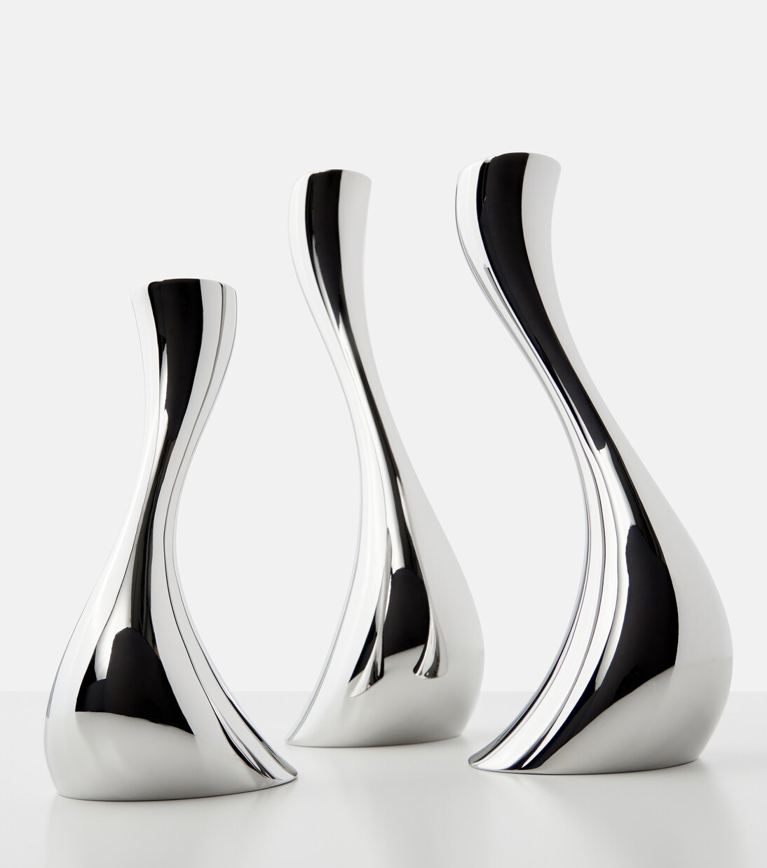 Cobra set of 3 stainless steel candle holders by Constantin Wortmann | Georg Jensen