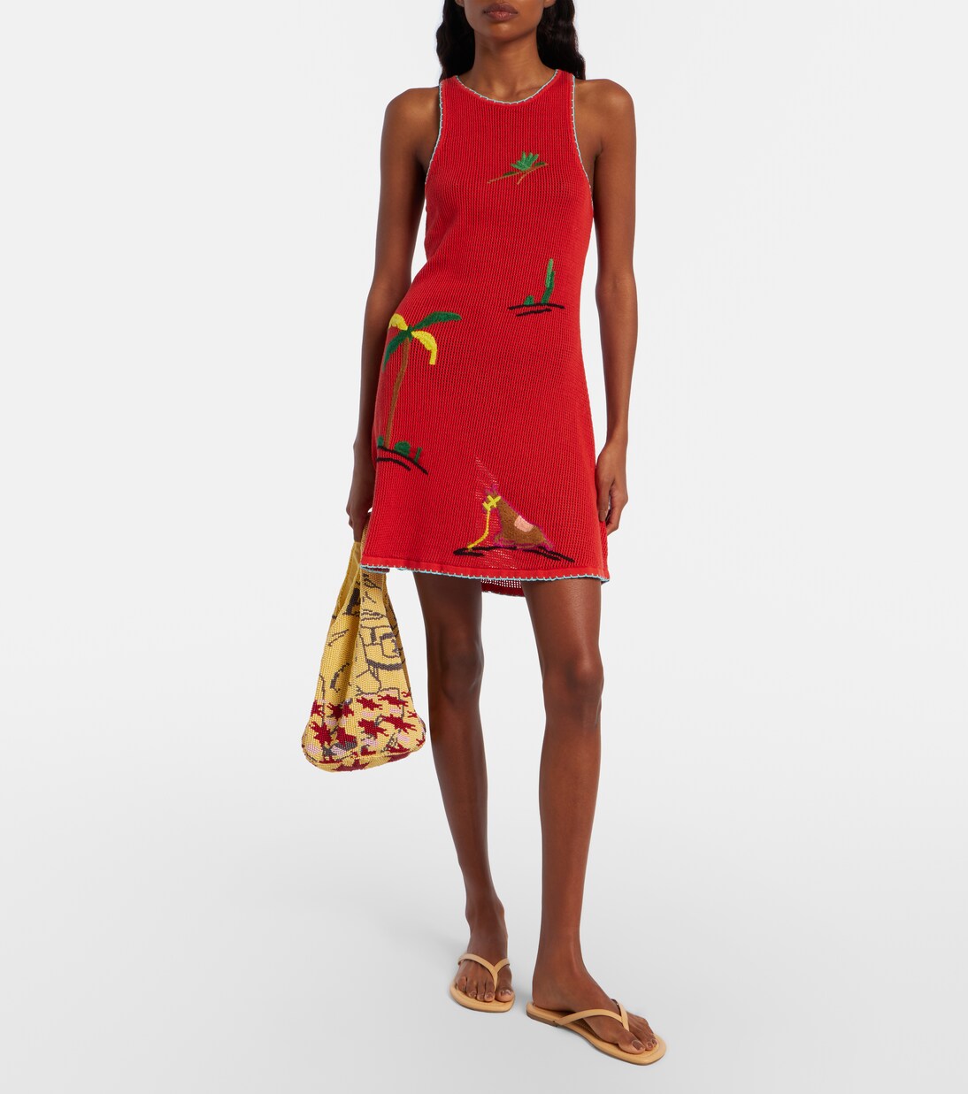 Vestido corto Marea de algodón bordado | Staud