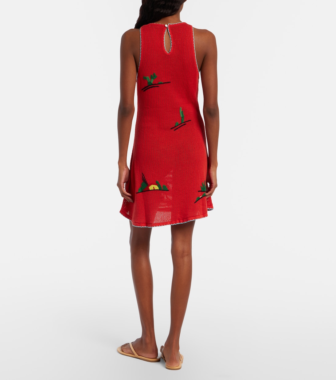 Vestido corto Marea de algodón bordado | Staud