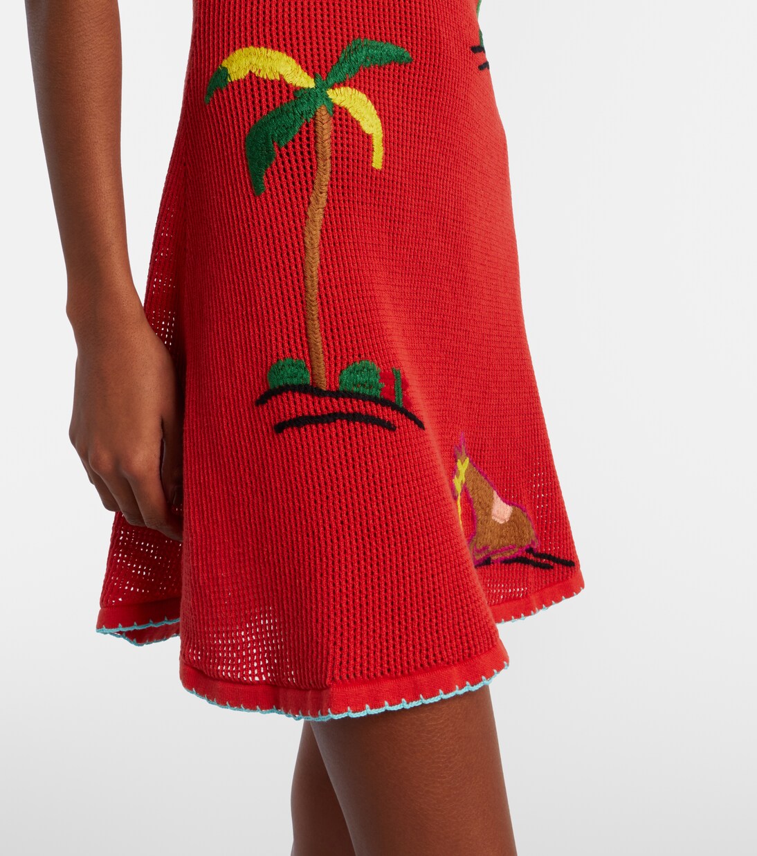 Vestido corto Marea de algodón bordado | Staud