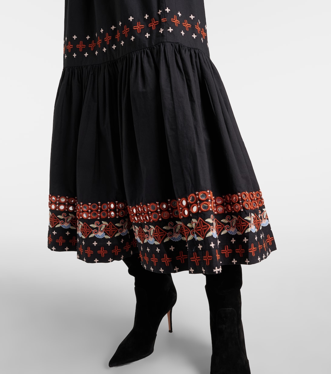 엠브로이더리 코튼 맥시 스커트 | Farm Rio