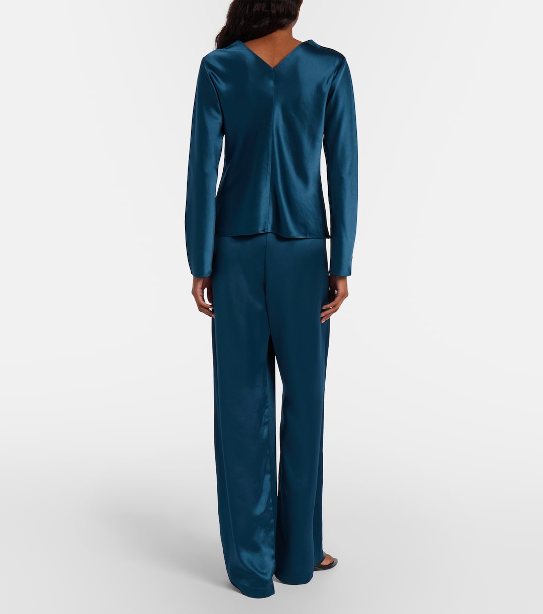 Barb satin wide-leg pants | Leset