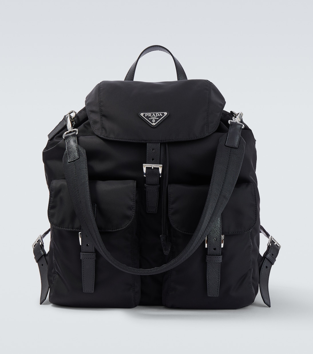 Re-Nylon leather-trimmed backpack | Prada