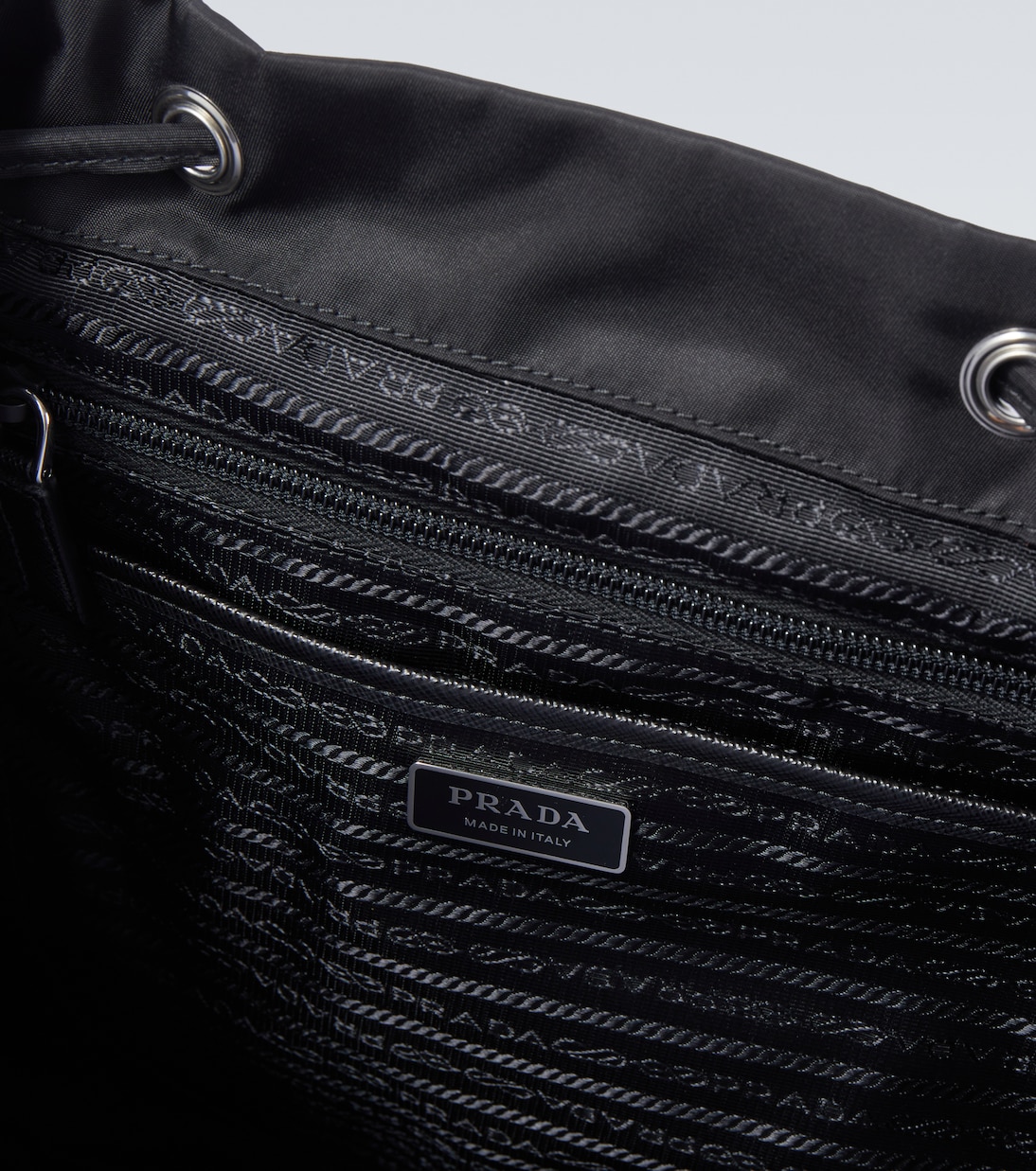 Re-Nylon leather-trimmed backpack | Prada