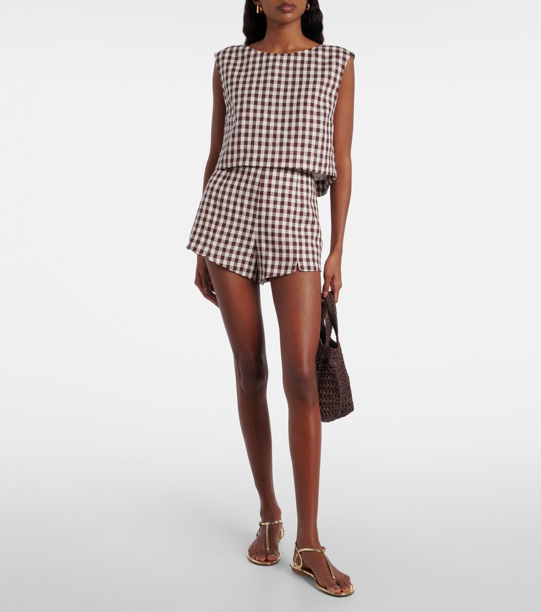 Sadie gingham linen shorts | Posse