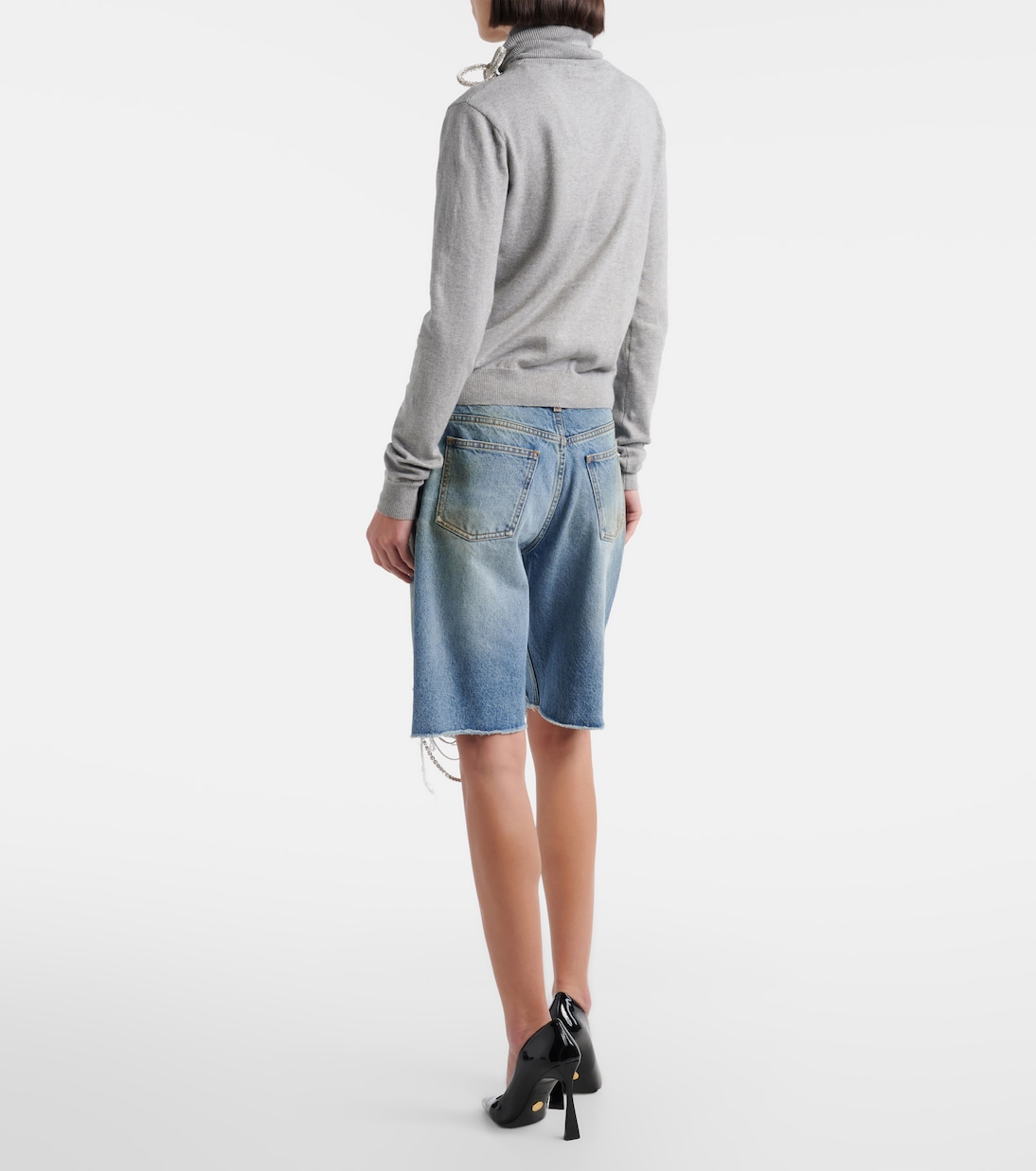 Verzierte Jeansshorts mit Kristallen | Area