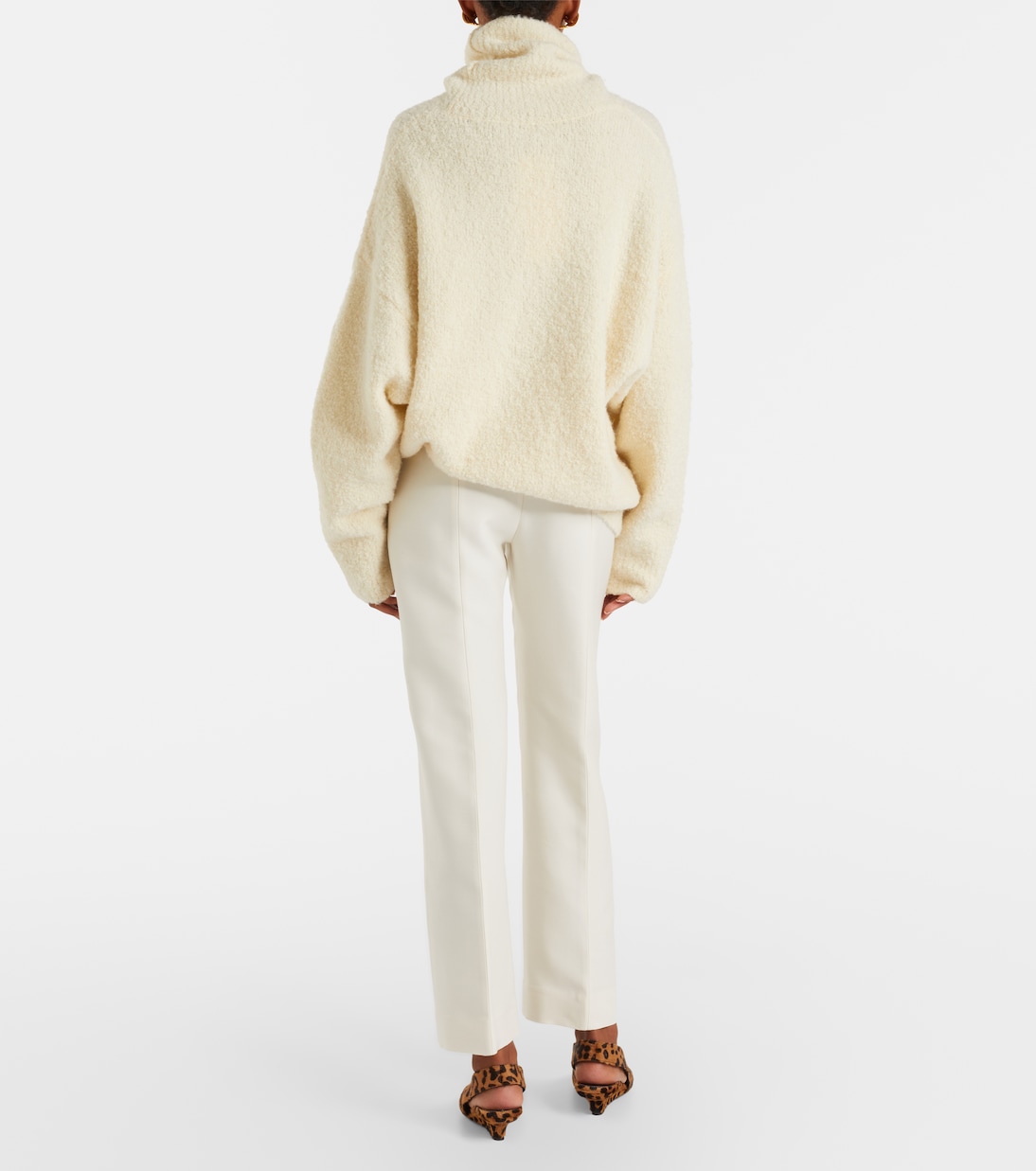 Pantalon slim en laine et soie | Toteme