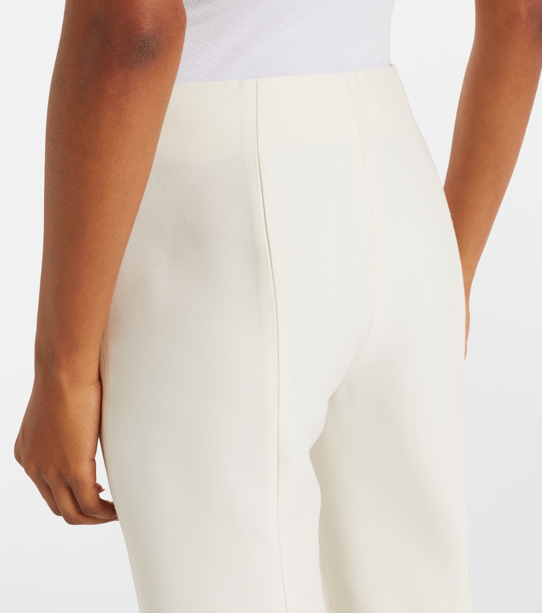 Pantalon slim en laine et soie | Toteme