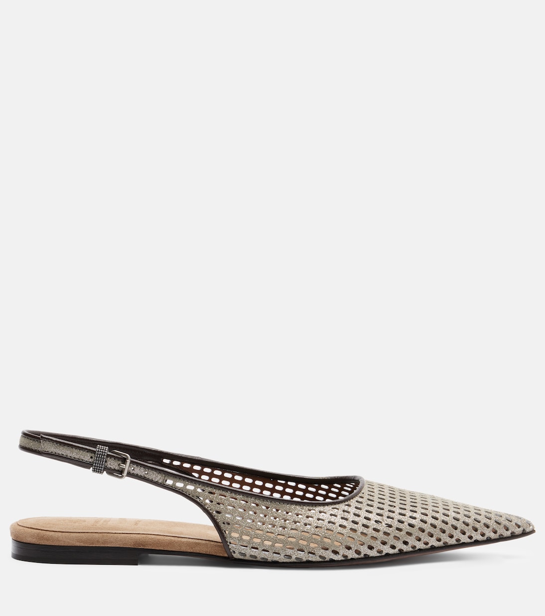 Monili leather slingback ballet flats | Brunello Cucinelli