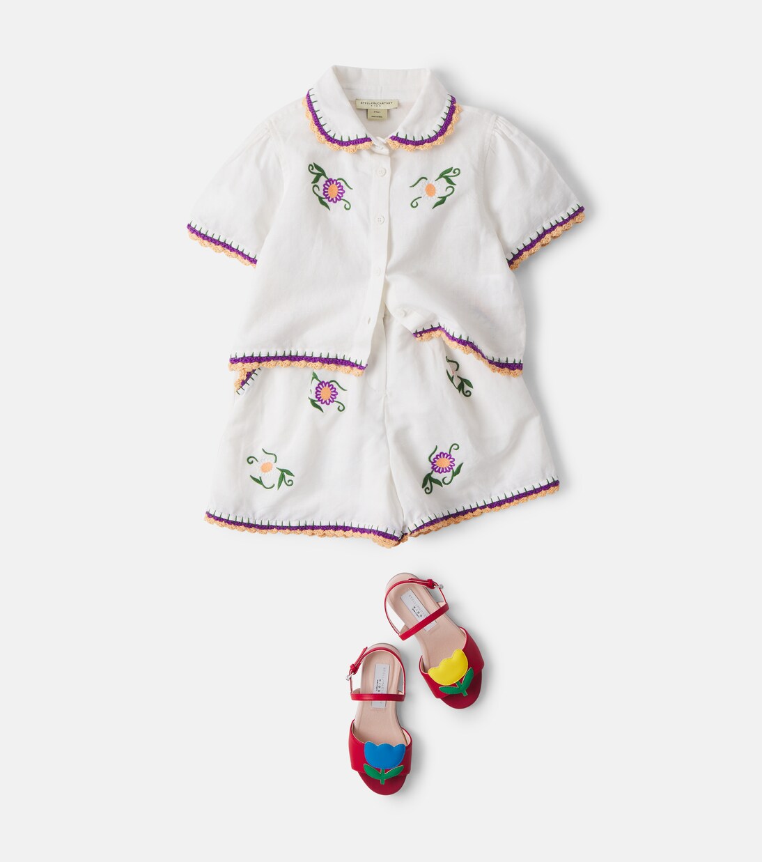 Embroidered linen and cotton shirt | Stella McCartney Kids