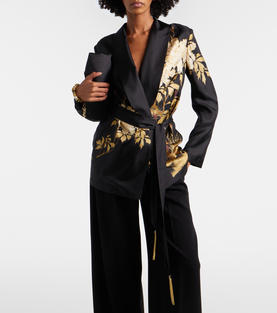 Chaqueta wrap Tunica de sarga de seda estampada | Max Mara