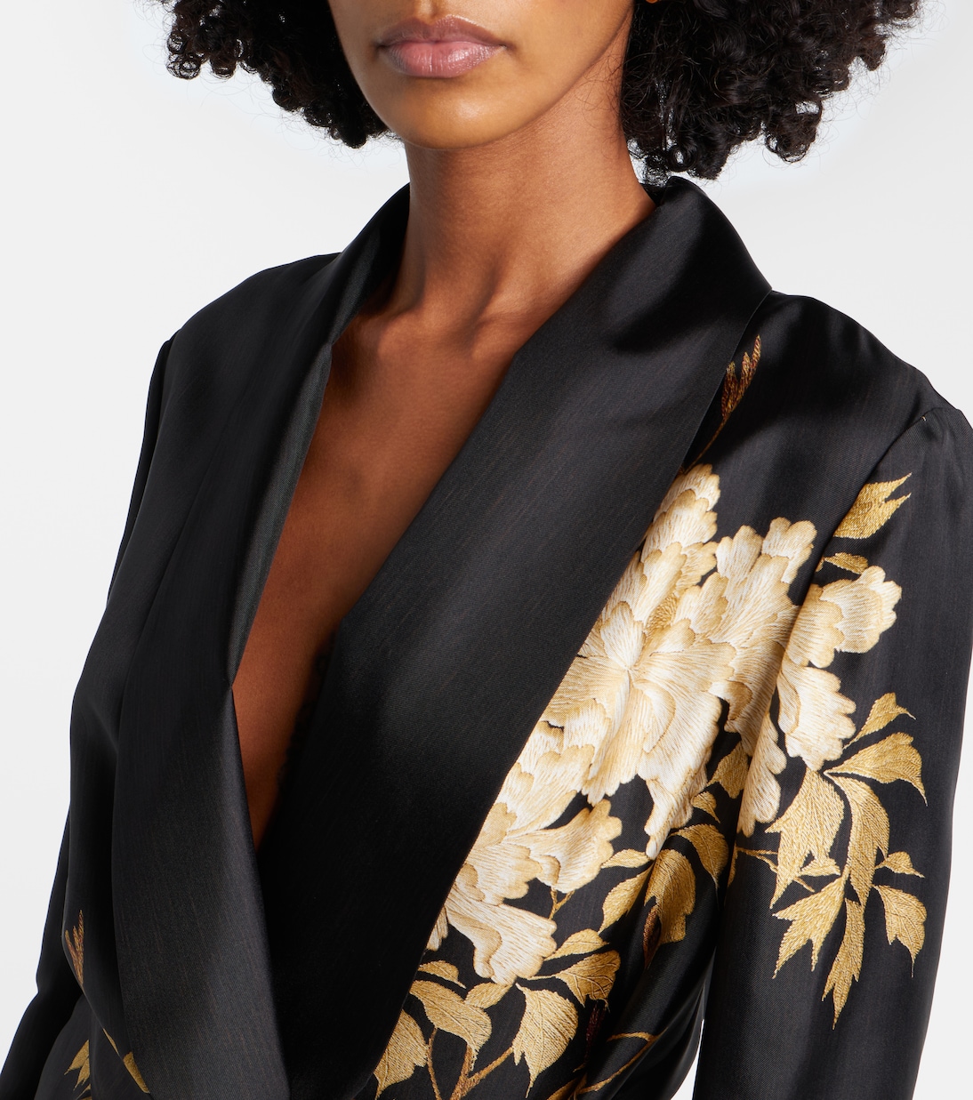 Chaqueta wrap Tunica de sarga de seda estampada | Max Mara