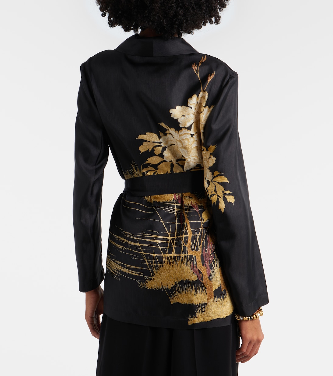 Chaqueta wrap Tunica de sarga de seda estampada | Max Mara