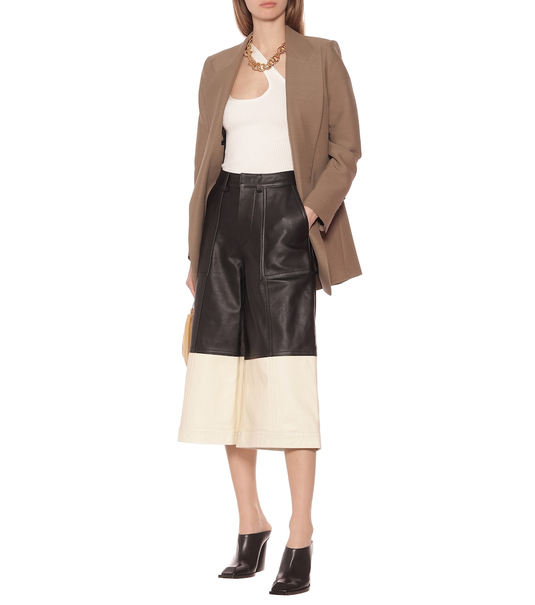 Jupe-culotte en cuir | Ami Paris