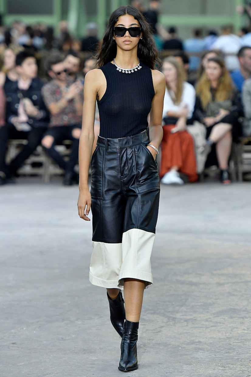 Jupe-culotte en cuir | Ami Paris