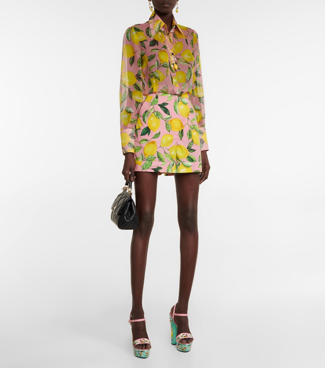 Camisa de chifón de seda estampada | Dolce&Gabbana