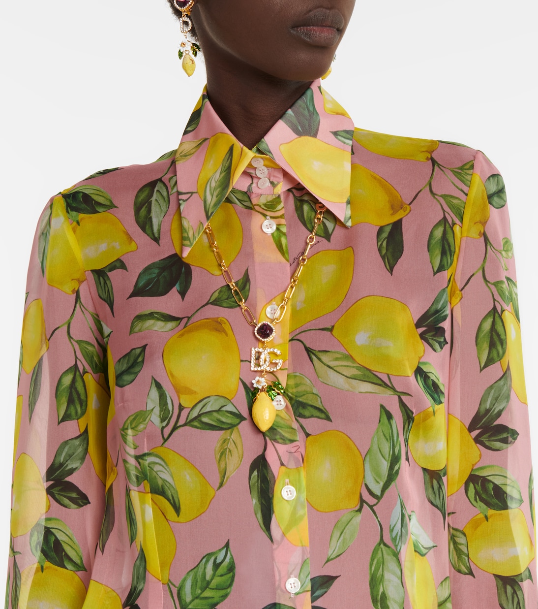 Camisa de chifón de seda estampada | Dolce&Gabbana