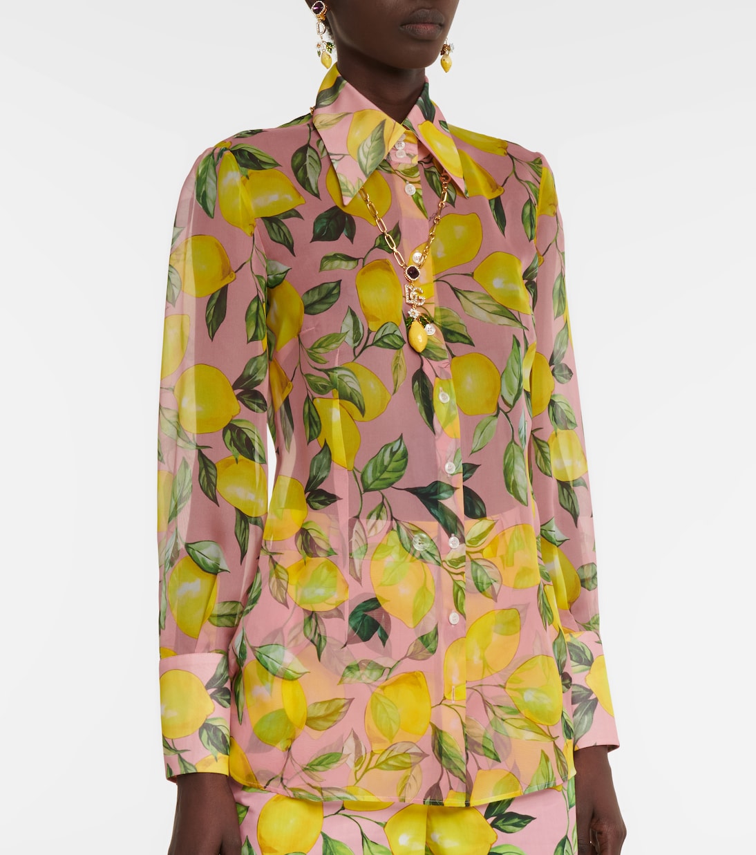 Camisa de chifón de seda estampada | Dolce&Gabbana