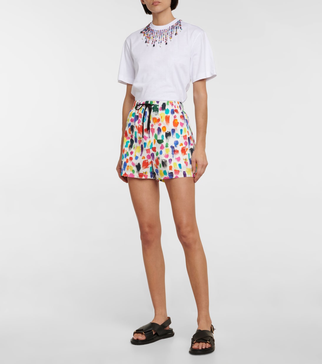 Shorts in cotone con stampa | Christopher Kane