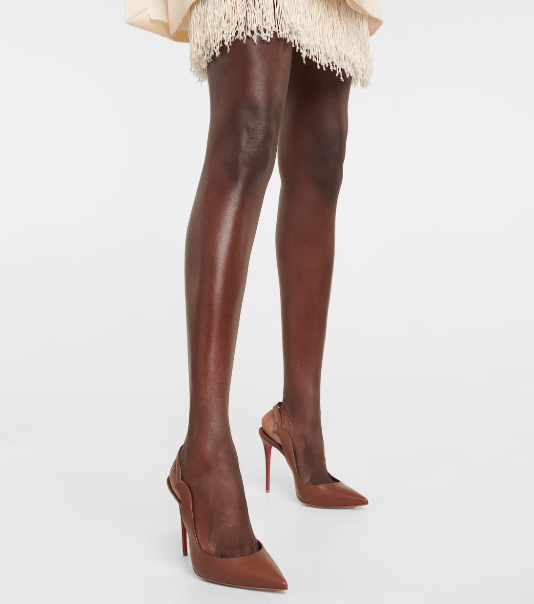 Nudes Slingback-Pumps Hot Chick aus Leder | Christian Louboutin