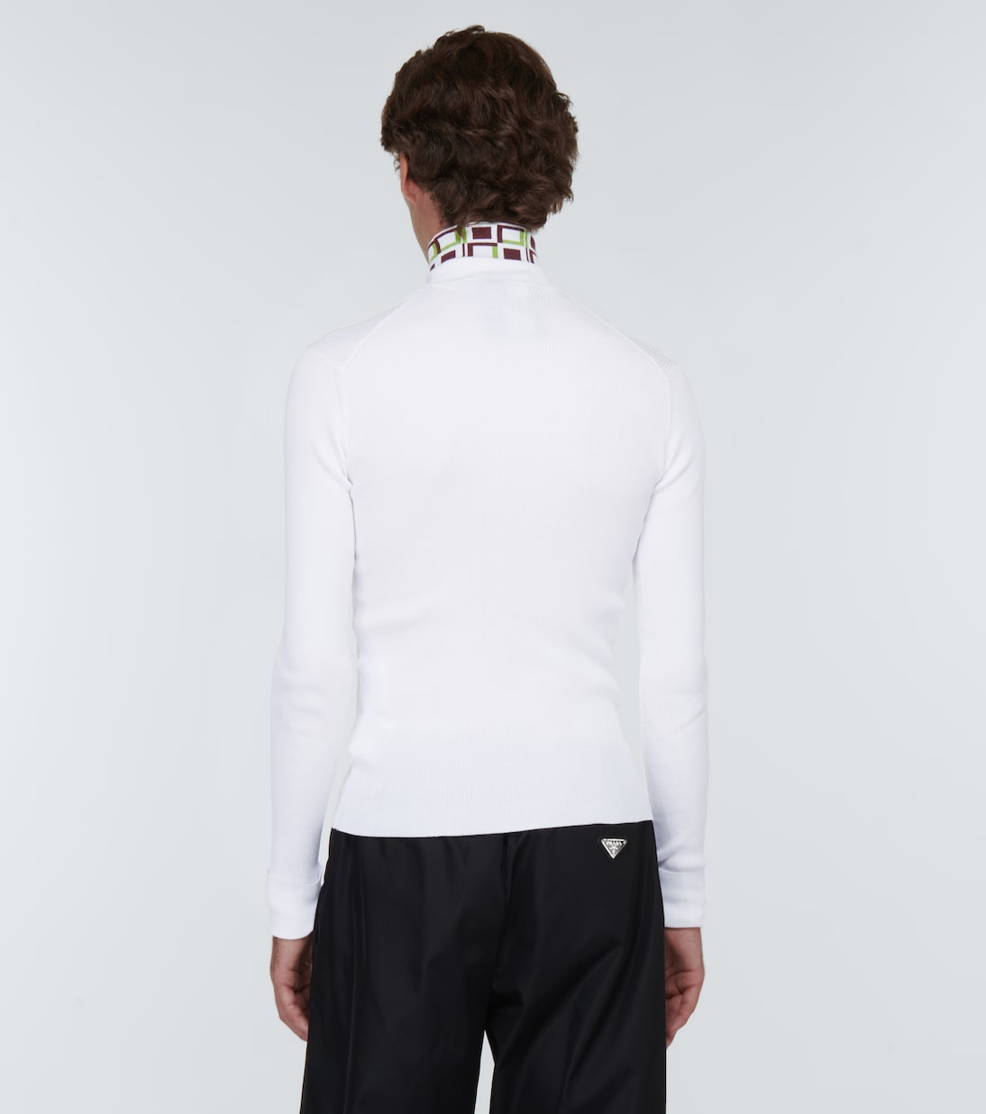Pull à col montant en coton | Prada