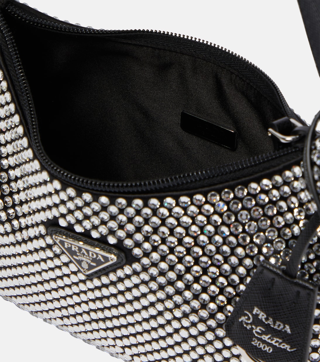 Borsa in raso con cristalli | Prada