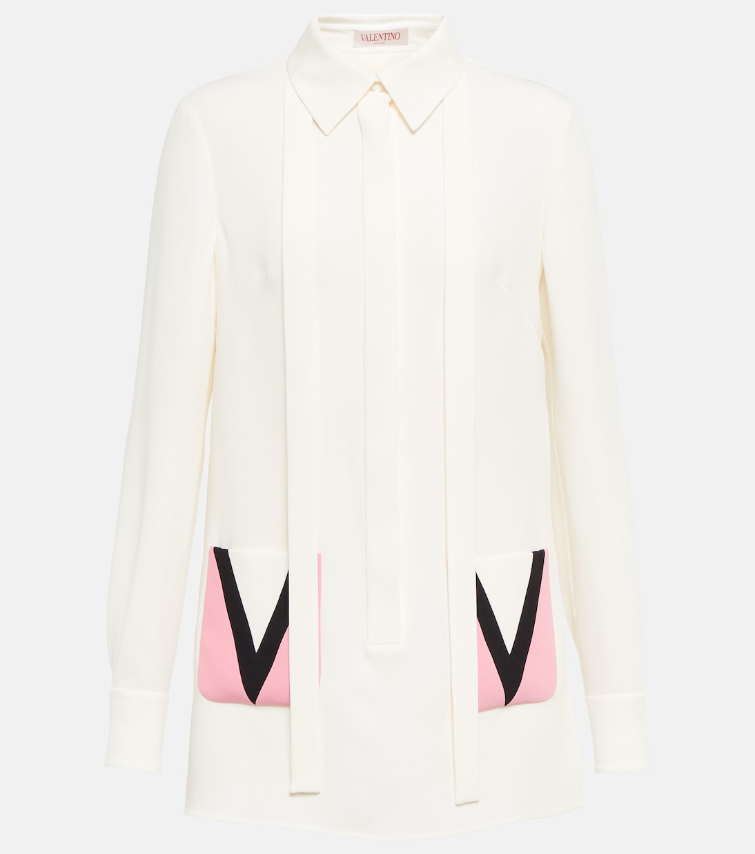 Tie-neck silk shirt | Valentino