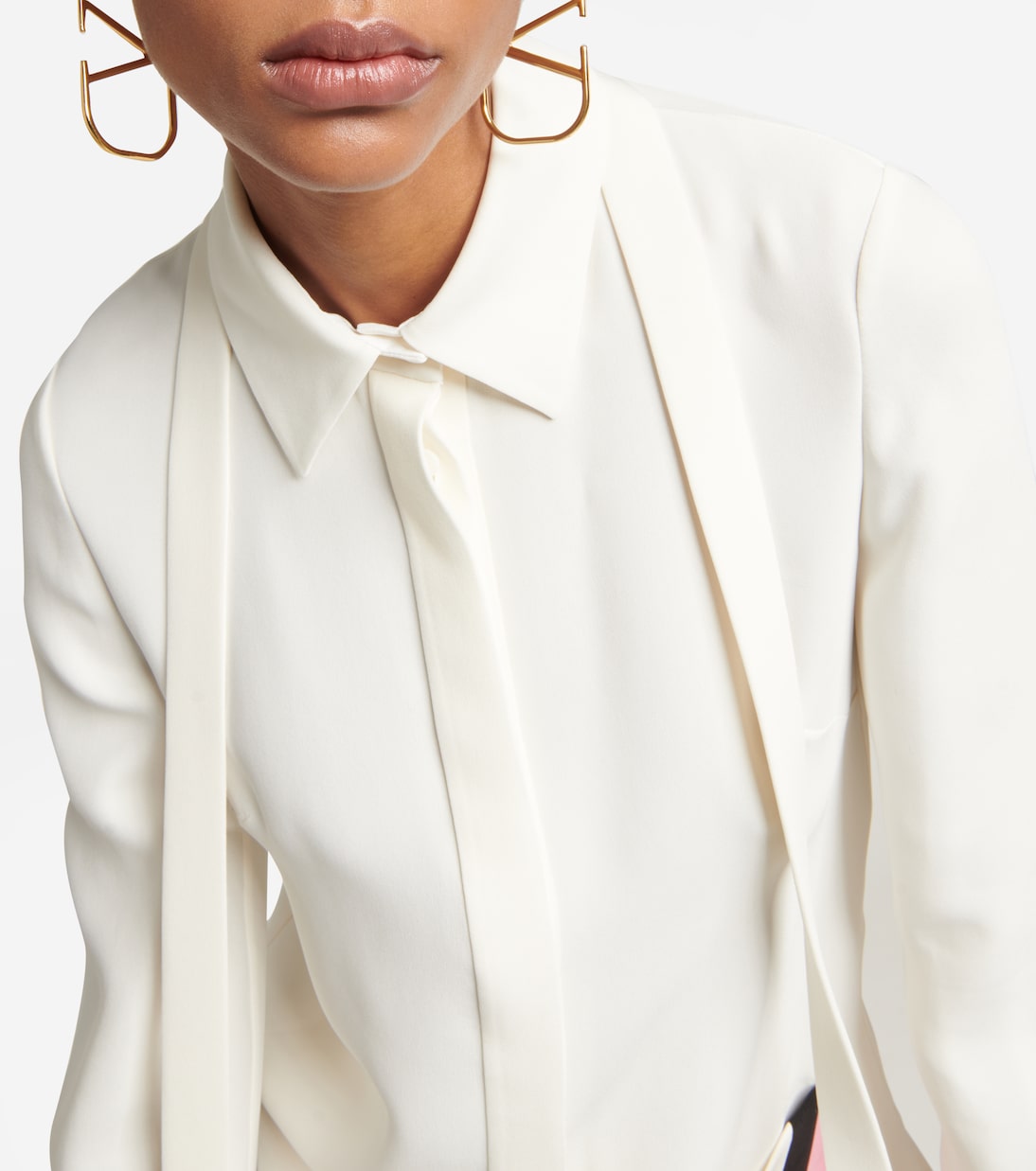Tie-neck silk shirt | Valentino