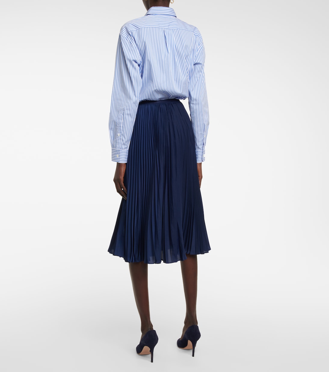 Polo ralph lauren pleated georgette midi skirt hotsell