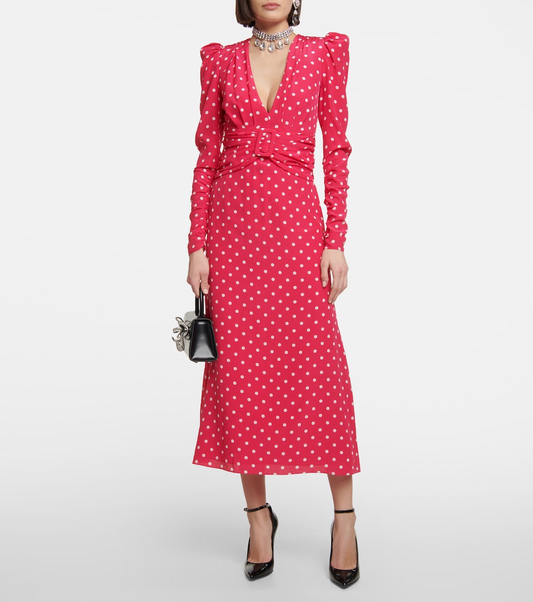 Polka-dot silk midi dress | Alessandra Rich