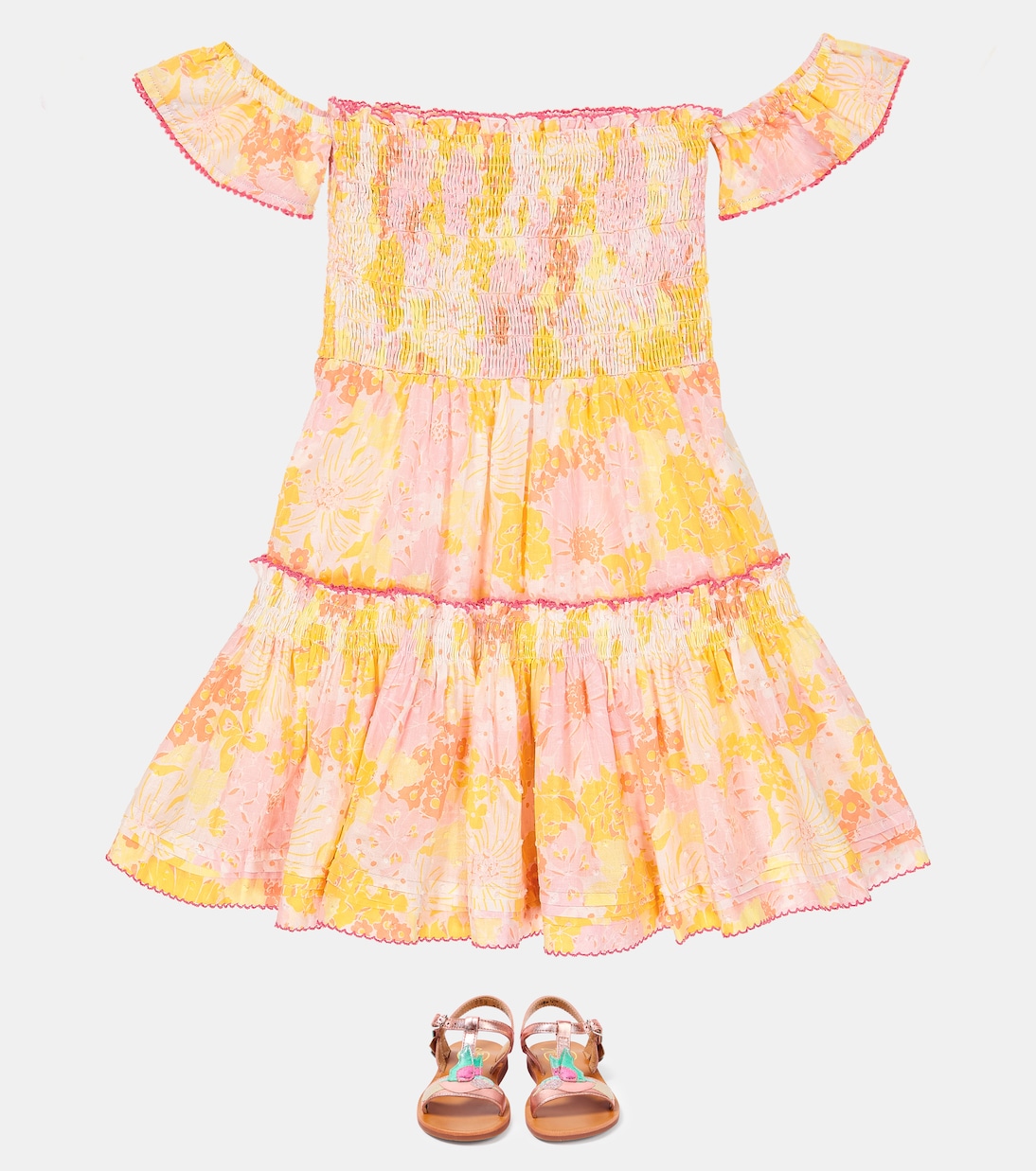 Bedrucktes Kleid Aurora aus Baumwolle | Poupette St Barth Kids