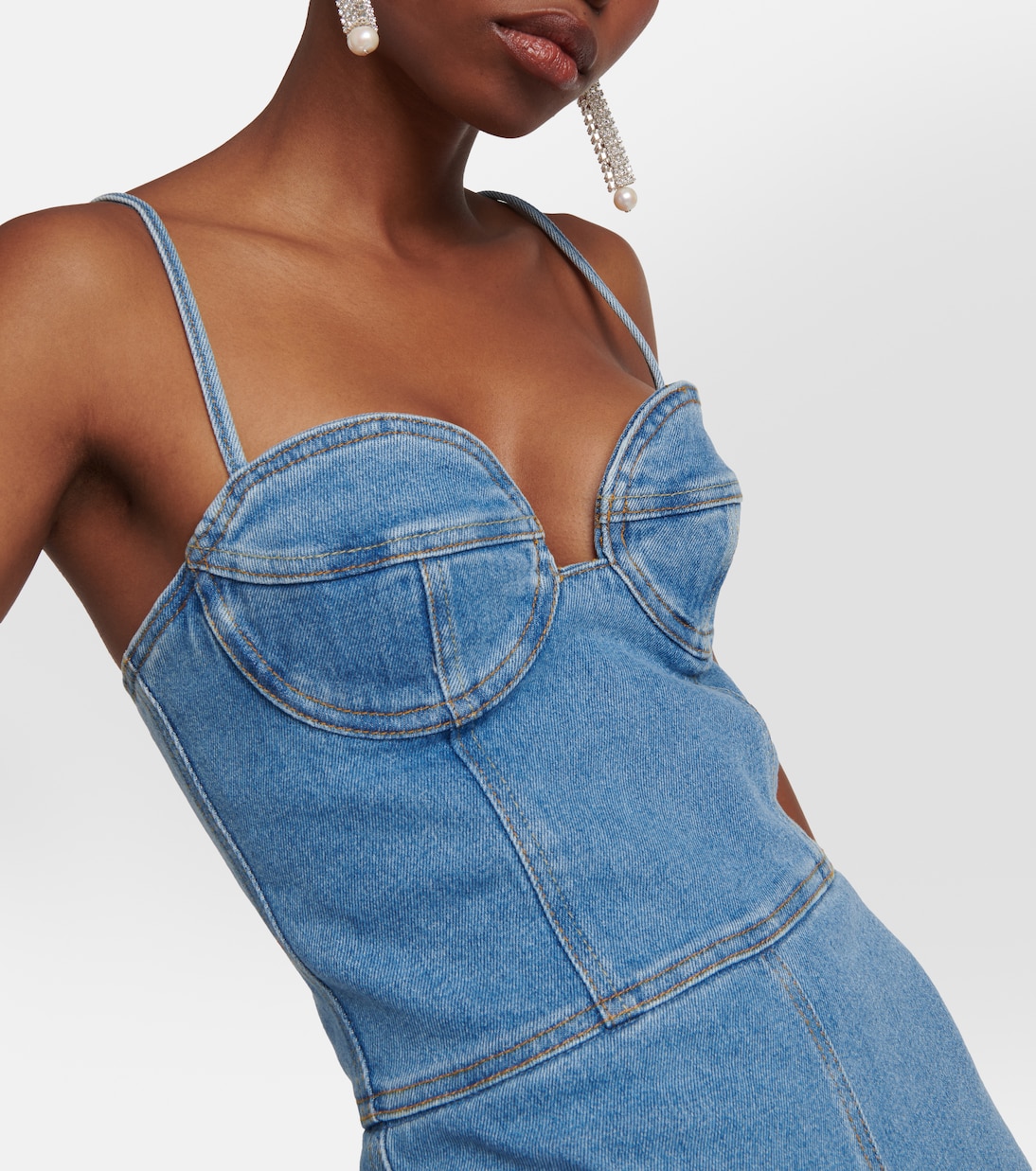 Mono en denim con bustier | Magda Butrym