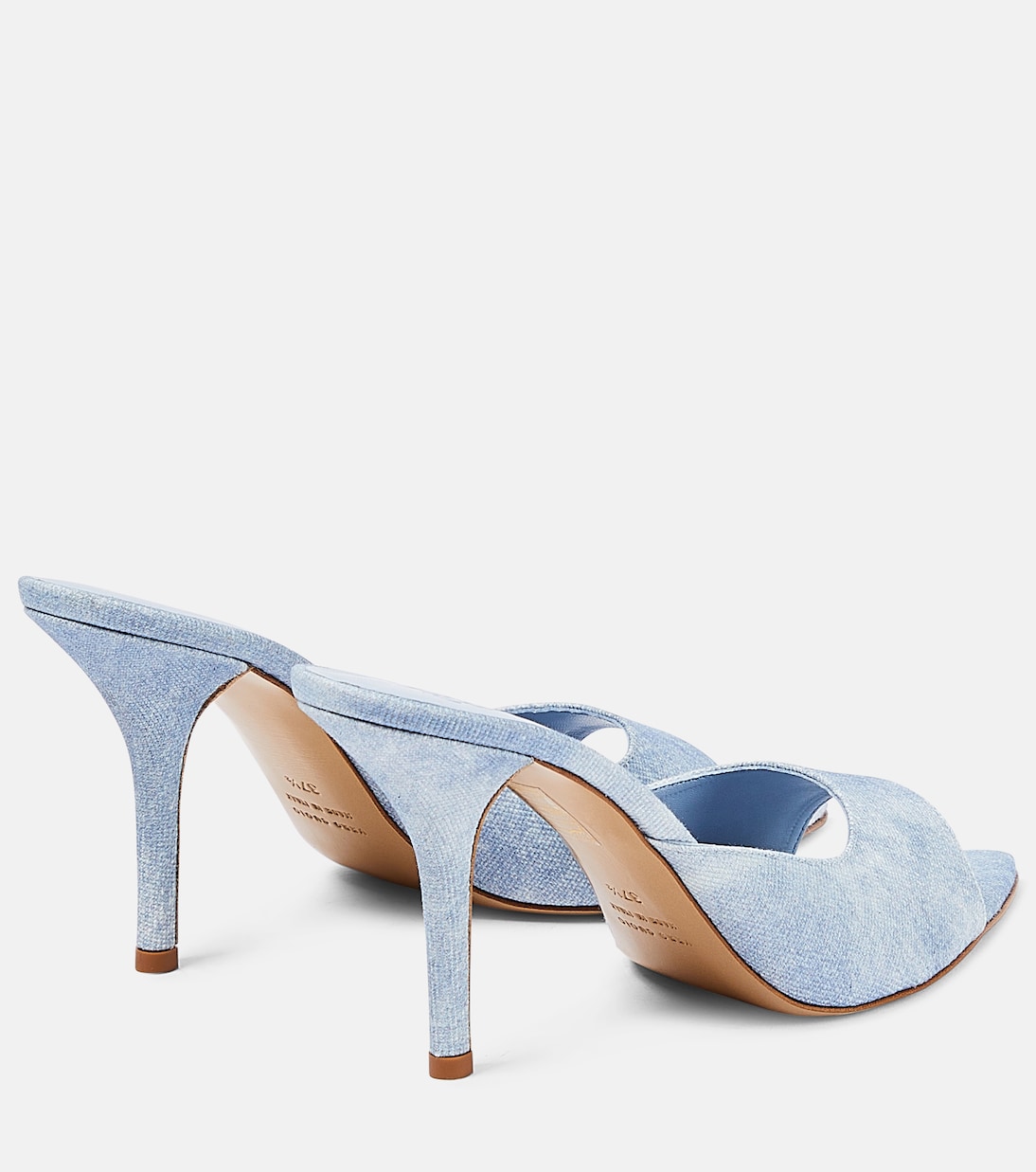 Pantoletten Perni 04 Uni aus Denim | Gia Borghini