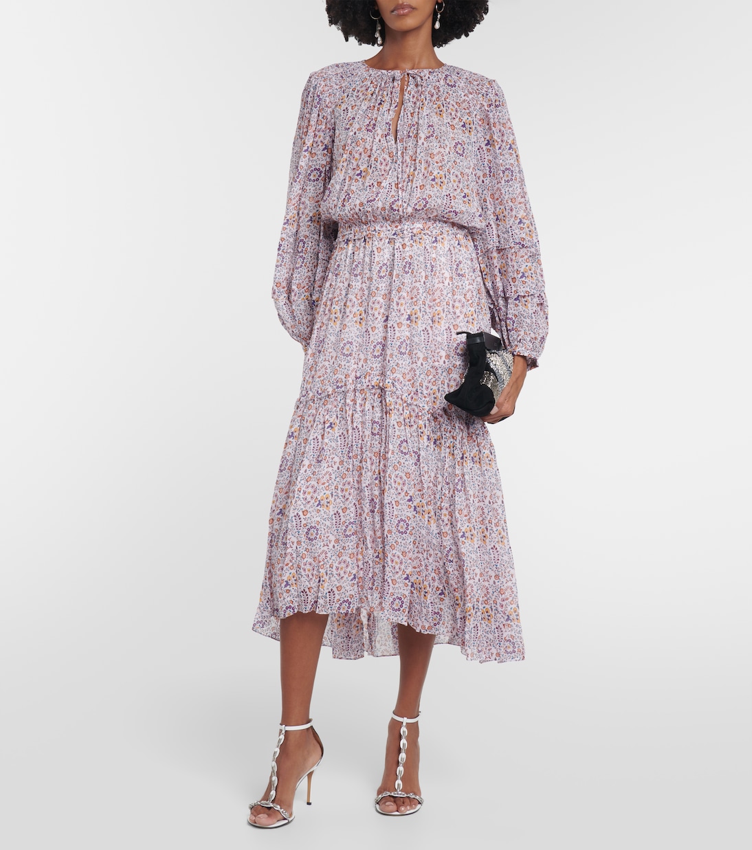 Vestido midi de crepé floral | Marant Etoile