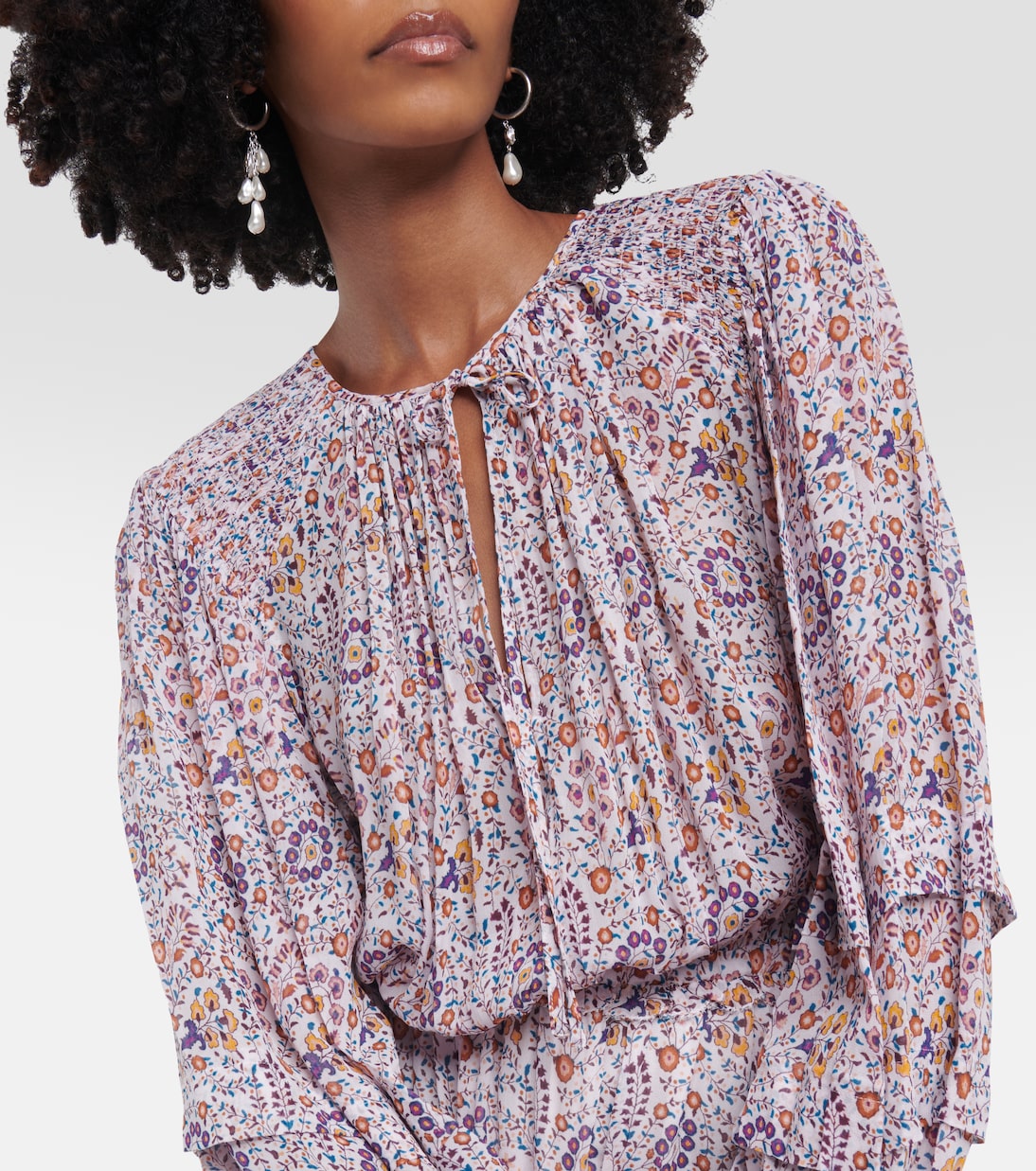 Vestido midi de crepé floral | Marant Etoile