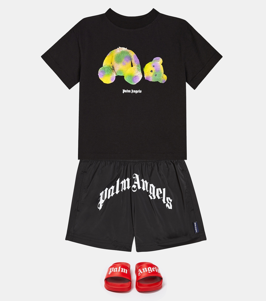 T-shirt in jersey di cotone con stampa | Palm Angels Kids