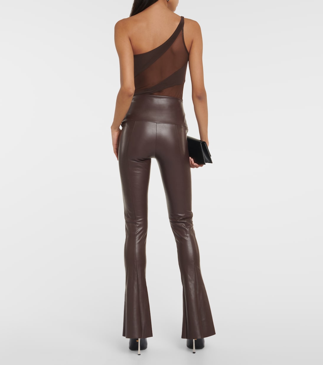 Legging évasé en cuir synthétique | Norma Kamali