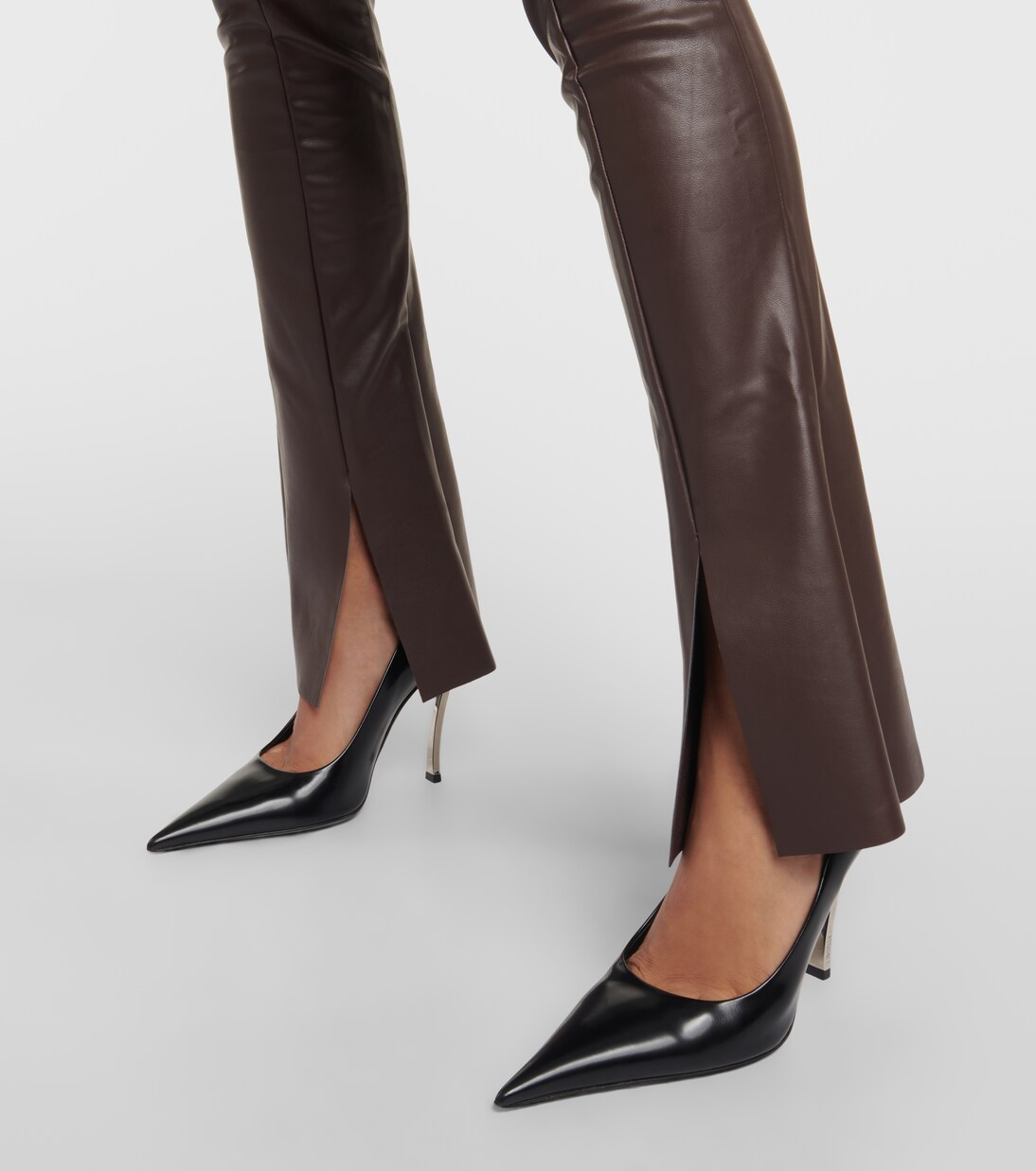 Legging évasé en cuir synthétique | Norma Kamali