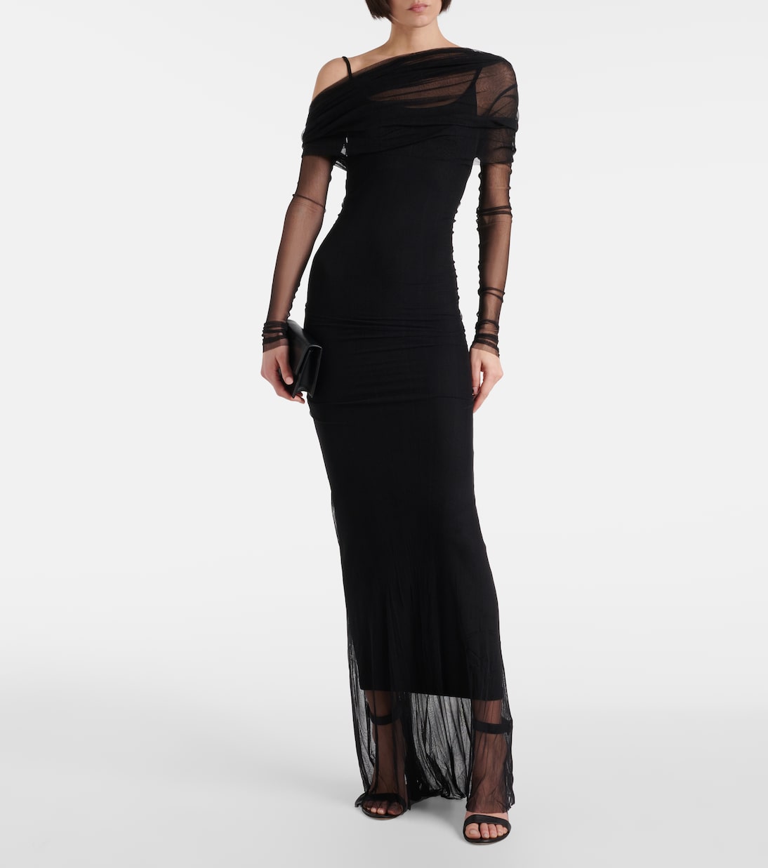 Abito lungo Veiled in tulle di seta | Christopher Esber