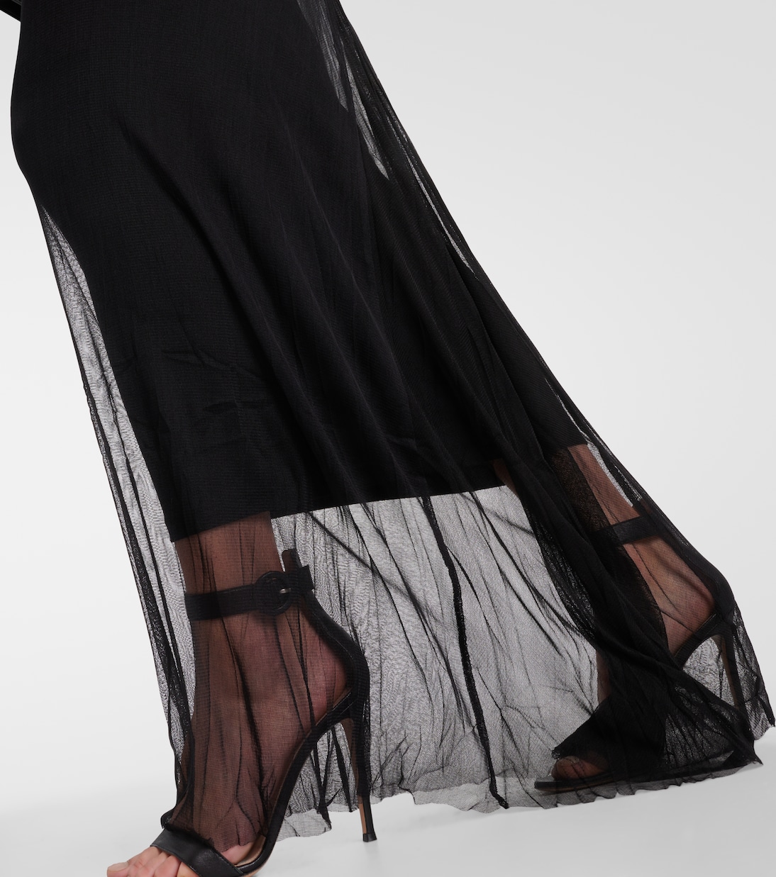 Abito lungo Veiled in tulle di seta | Christopher Esber