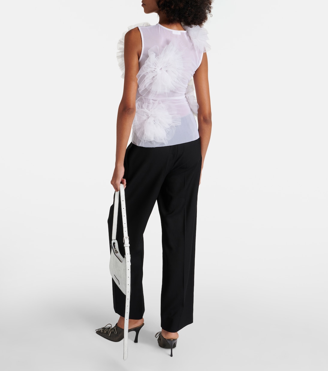 Ruffled mesh tank top | Acne Studios