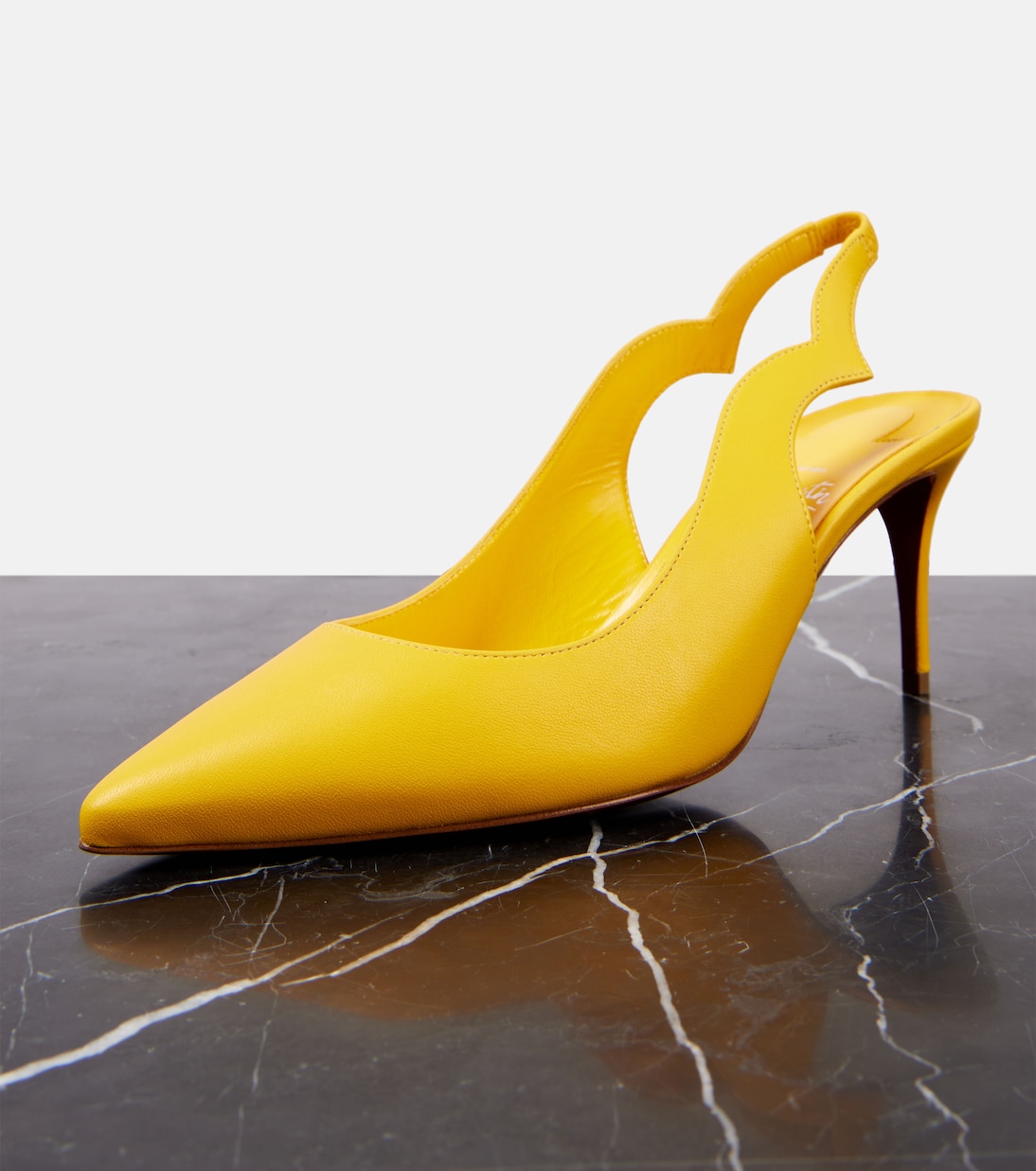 Escarpins Hot Chick Sling 70 en cuir | Christian Louboutin
