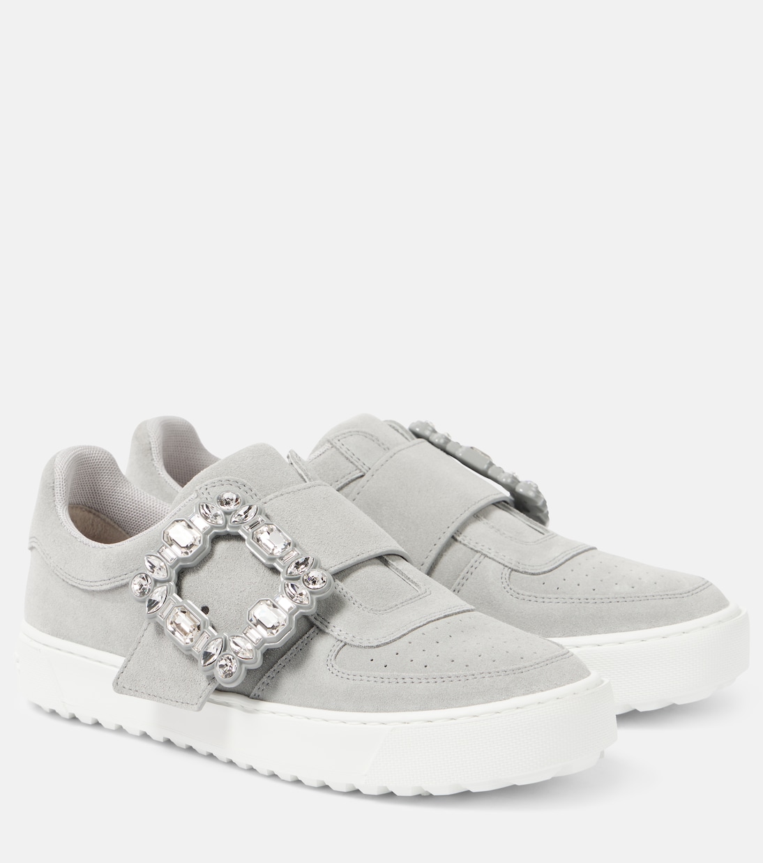 Very Vivier embellished suede sneakers in grey - Roger