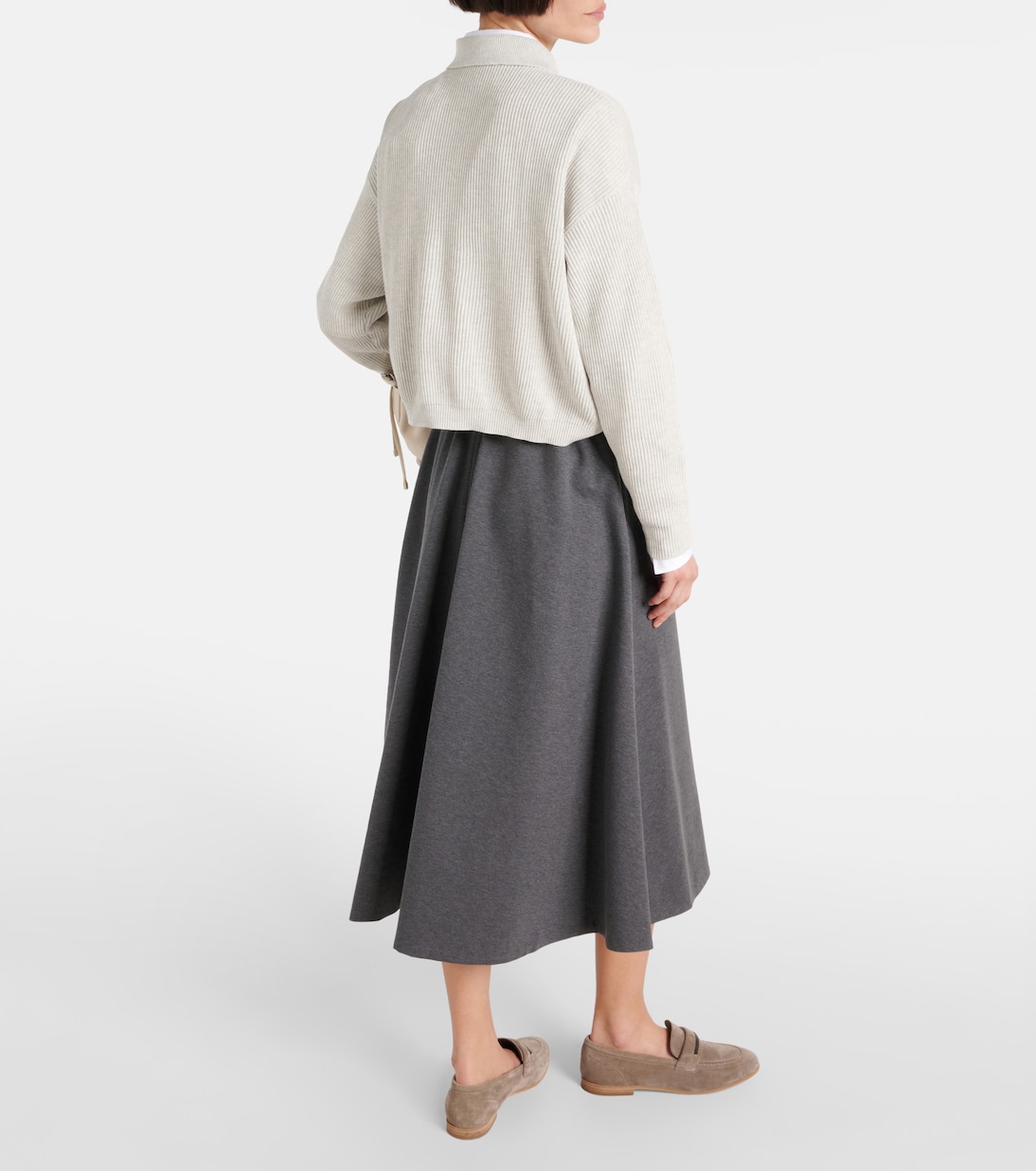 Pullover in cotone a coste | Brunello Cucinelli