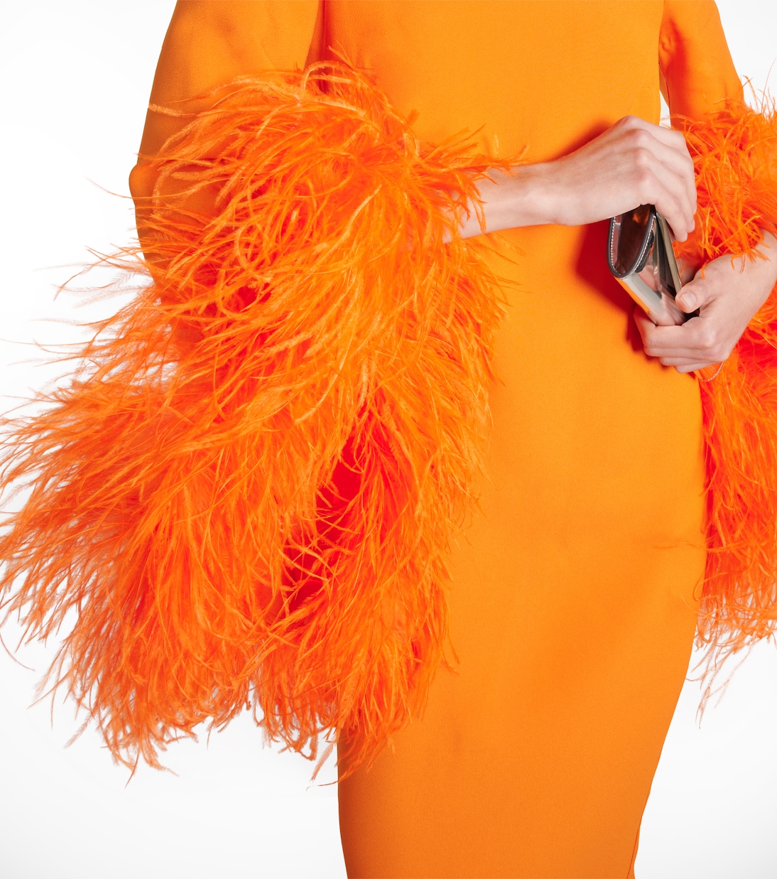 Midikleid Del Lago aus Cady mit Federn | Taller Marmo