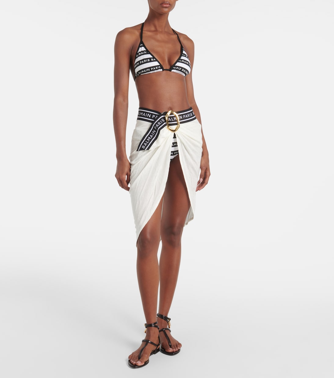 Pareo de mezcla de algodón estampado | Balmain