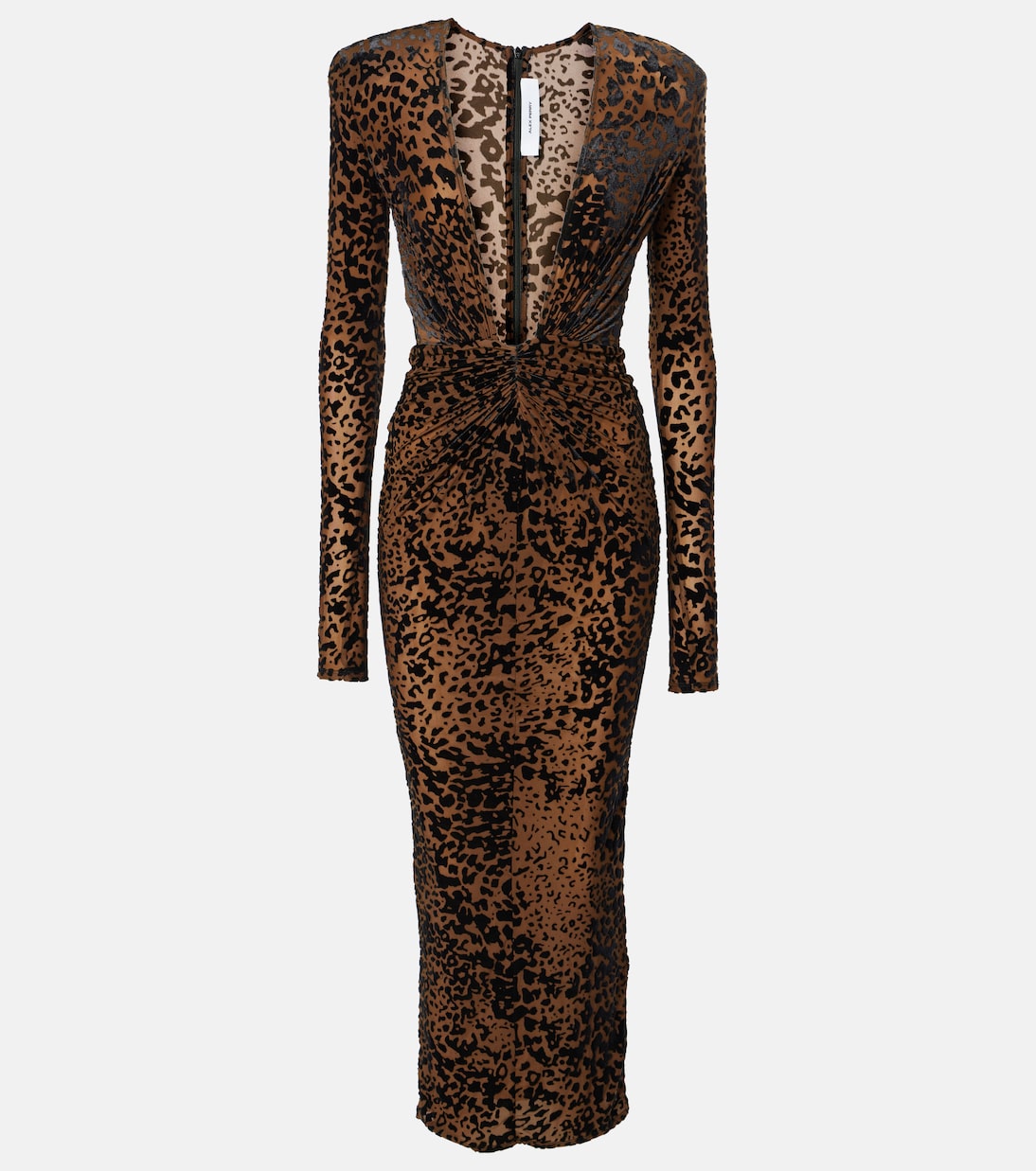 Abito midi con stampa leopardata | Alex Perry