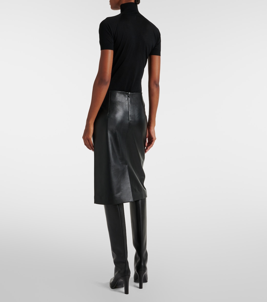 Gonna midi Lady in pelle | Nour Hammour