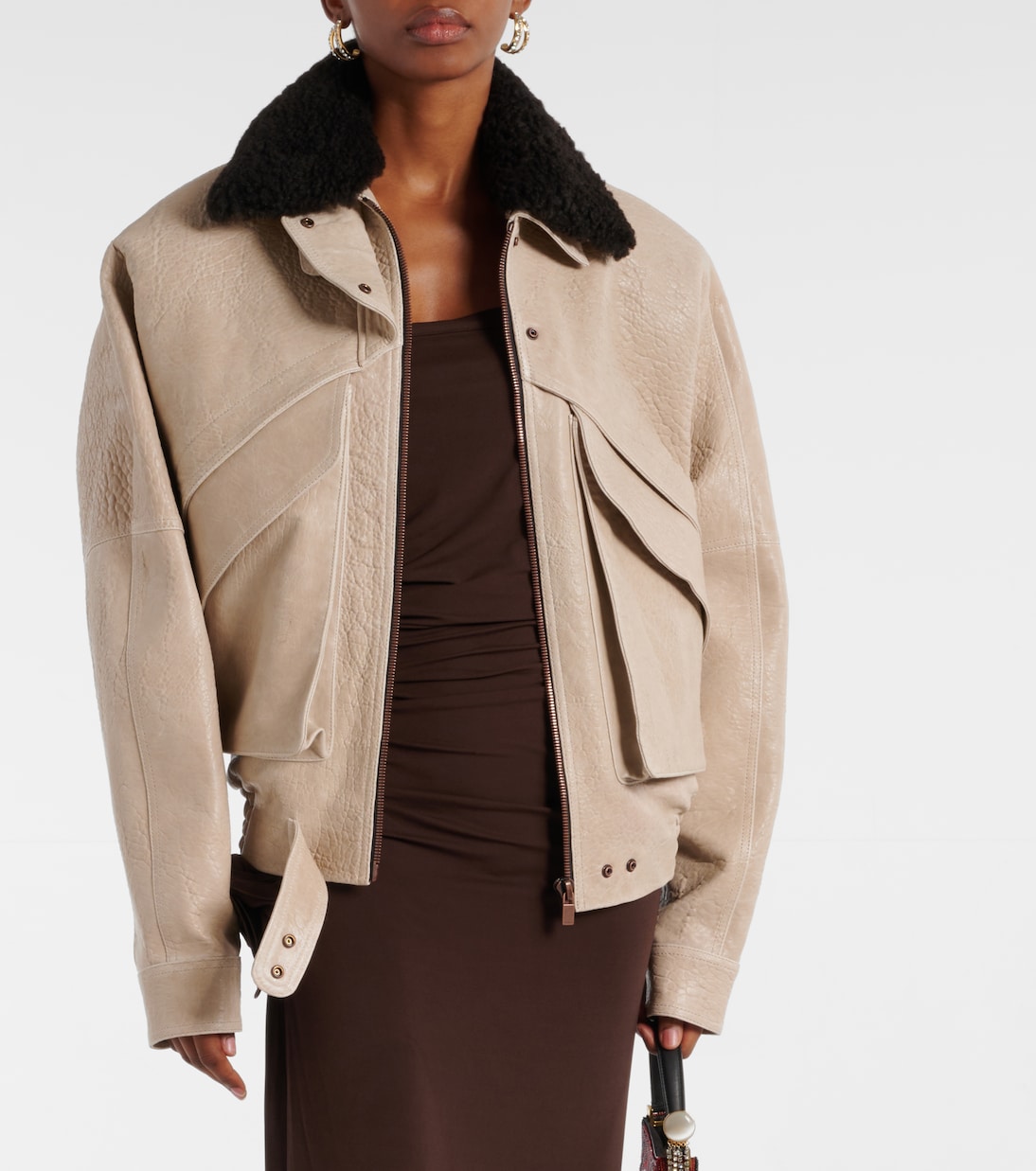 Lederjacke mit Shearling | Magda Butrym