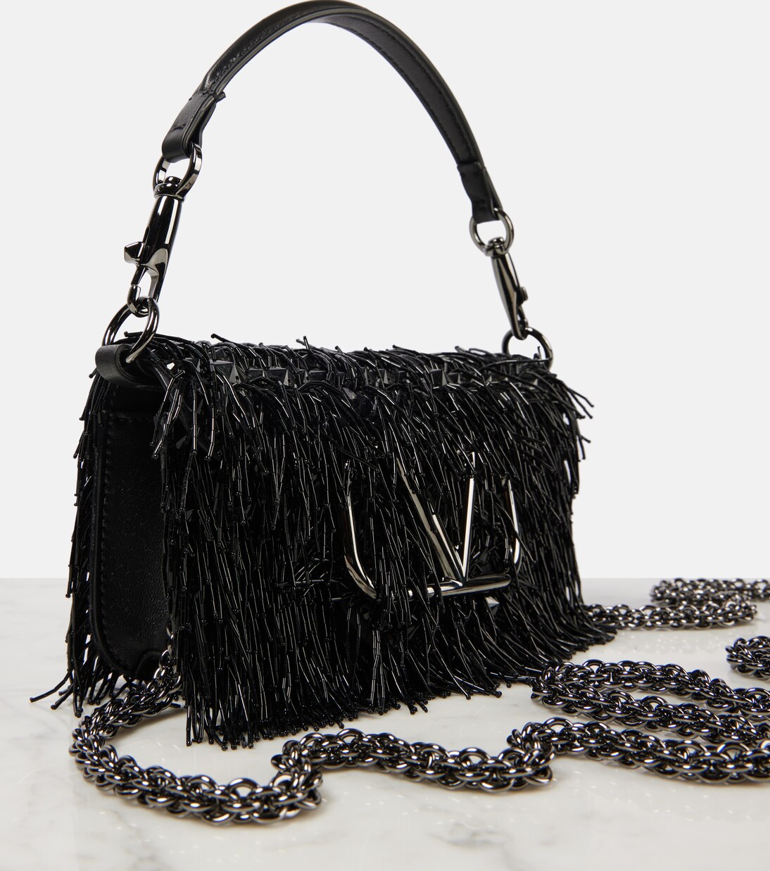 Verzierte Schultertasche Locò Small aus Leder | Valentino Garavani